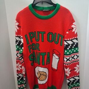 #followme Festive Red Santa Crewneck Sweater Size Large
